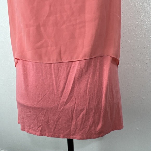 Vince Camuto Blouse Women Medium Pink Sleeveless Tiered Tank Top - Picture 10 of 11